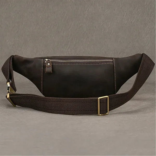 Genuine Leather Crazy Horse Crossbody Bag