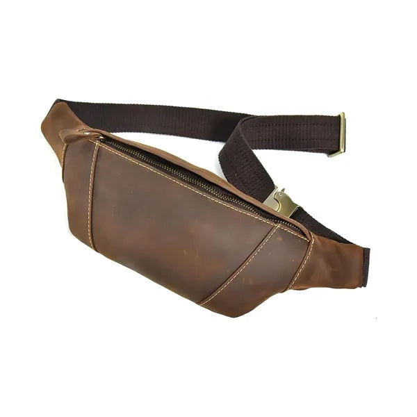 Genuine Leather Crazy Horse Crossbody Bag