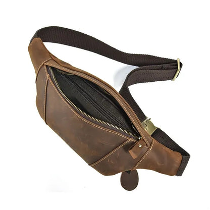 Genuine Leather Crazy Horse Crossbody Bag