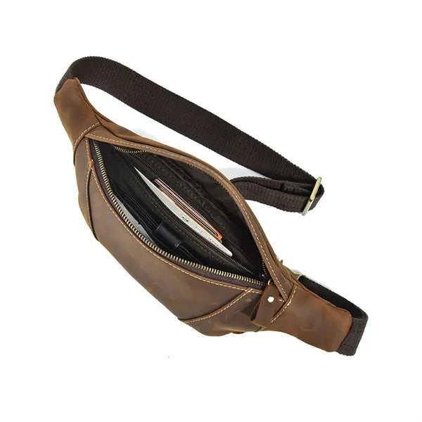 Genuine Leather Crazy Horse Crossbody Bag