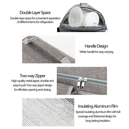 Wet-Dry Compartment Insulated Cooler Bag