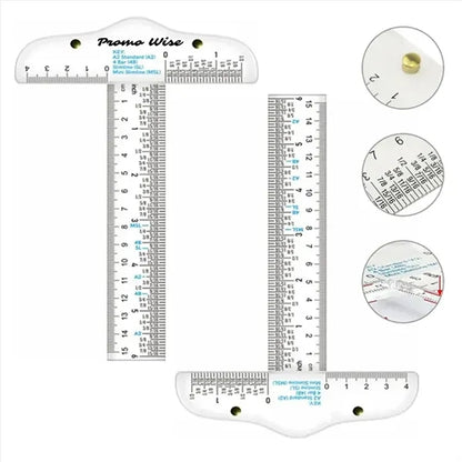 6-inch Practical Dual Scale Transparent T-Square Ruler