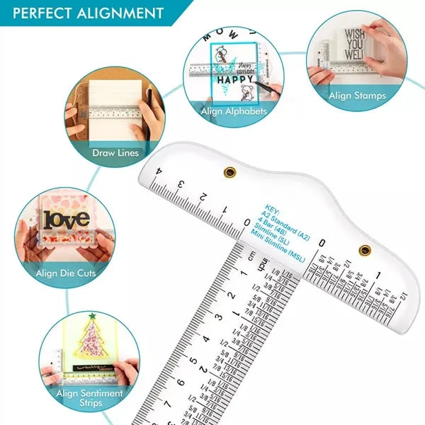 6-inch Practical Dual Scale Transparent T-Square Ruler