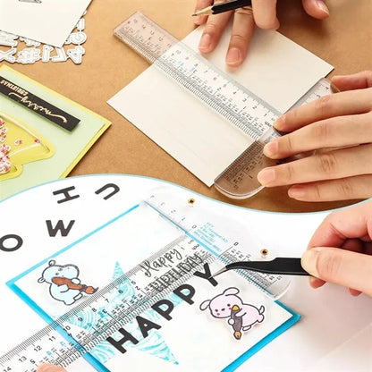 6-inch Practical Dual Scale Transparent T-Square Ruler