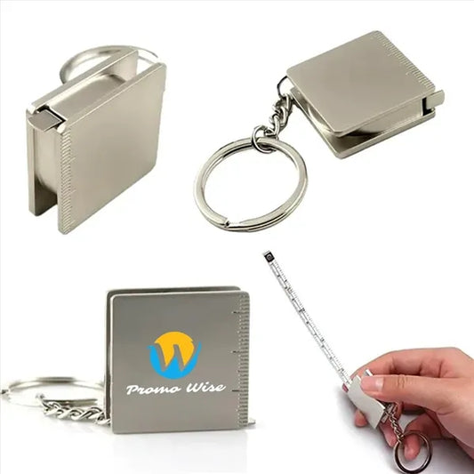 Retractable Keychain Metal Tape Measure with Slide-Lock
