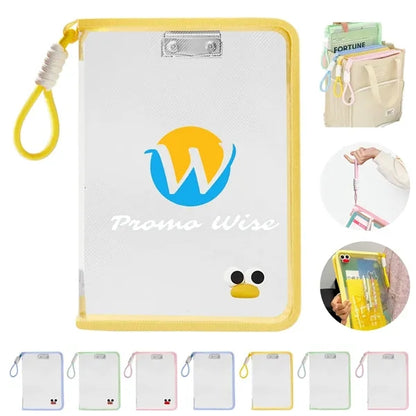 Transparent Zipper Book Organizer with Clip and Lanyard