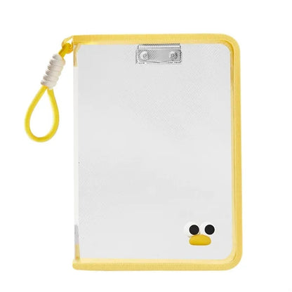 Transparent Zipper Book Organizer with Clip and Lanyard