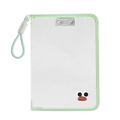 Transparent Zipper Book Organizer with Clip and Lanyard