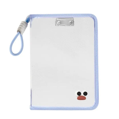 Transparent Zipper Book Organizer with Clip and Lanyard