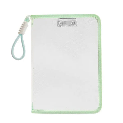 Transparent Zipper Book Organizer with Clip and Lanyard
