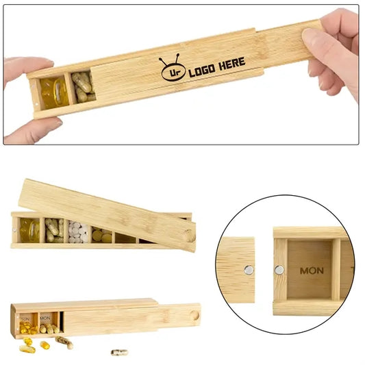 Bamboo Weekly Pill Box