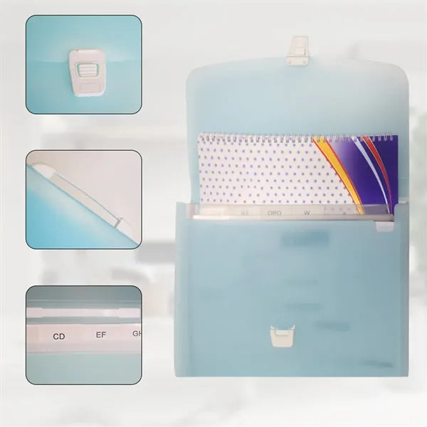 13-Pocket Portable Accordion File Folder with Snap-Closure