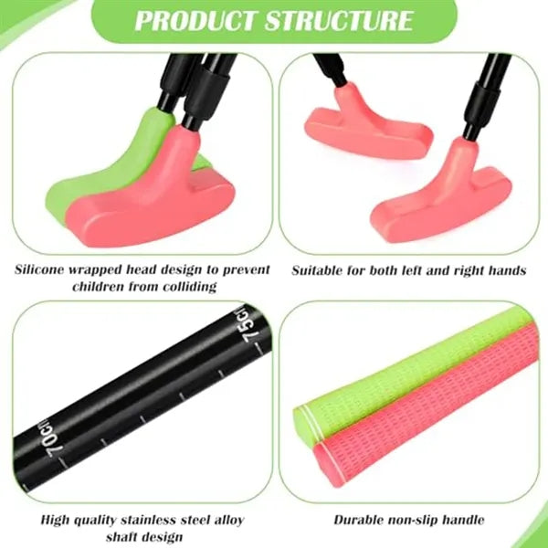 Retractable Silicone Head Non-Slip Grip Alloy Golf Putter