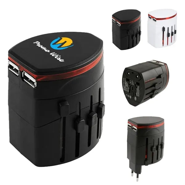 4-in-1 Dual USB Ports Smart IC Chip Universal Travel Adapter