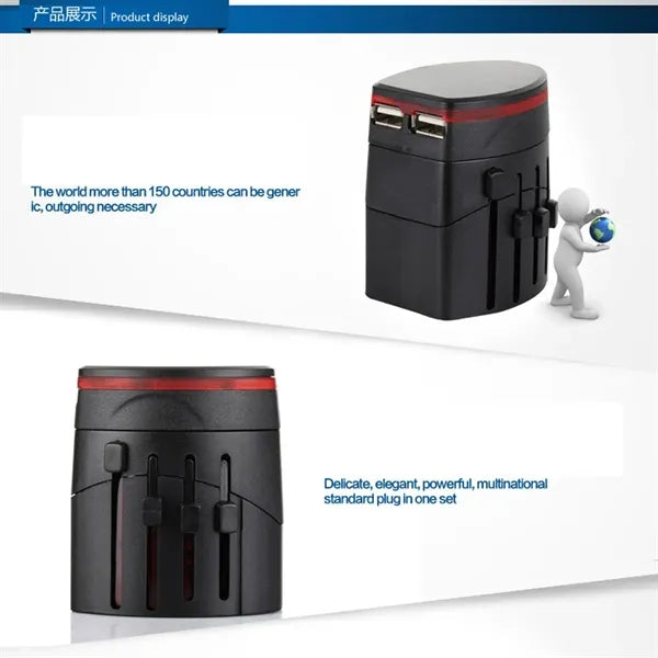 4-in-1 Dual USB Ports Smart IC Chip Universal Travel Adapter