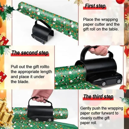 EasyCut Christmas Wrapping Paper Cutter with Handle