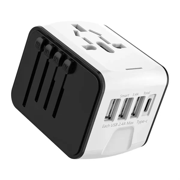 4 Device Charging Smart USB Ports Global Travel Adapter