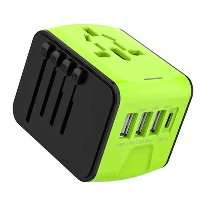 4 Device Charging Smart USB Ports Global Travel Adapter