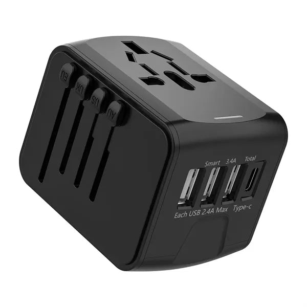 4 Device Charging Smart USB Ports Global Travel Adapter