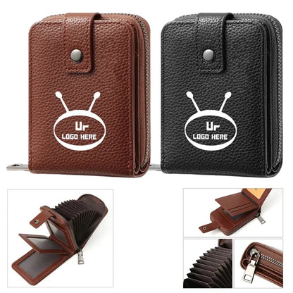 Litchi Grain Pu Leather Card Wallets