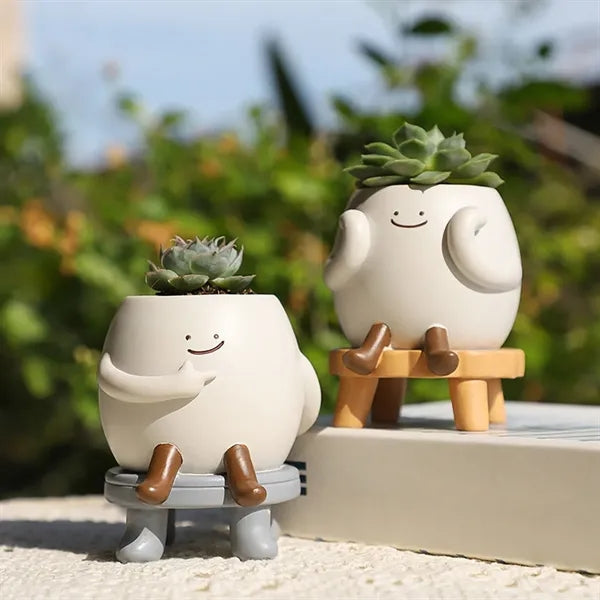 Fun Desktop Decor Pen Holder-Mini Stool Succulent Planter