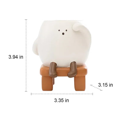 Fun Desktop Decor Pen Holder-Mini Stool Succulent Planter