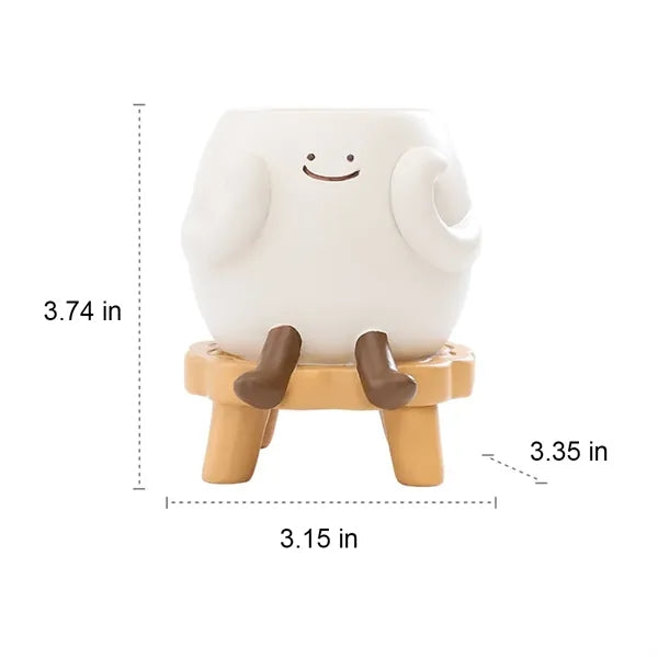 Fun Desktop Decor Pen Holder-Mini Stool Succulent Planter
