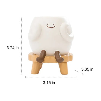 Fun Desktop Decor Pen Holder-Mini Stool Succulent Planter