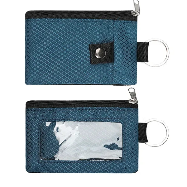 RFID-Blocking Multi-Pocket Polyester Wallet with Neck Strap