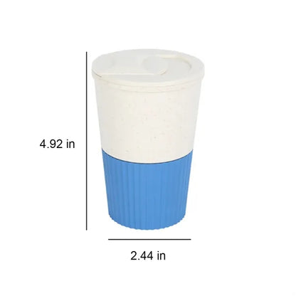 12oz Leakproof Insulated Wheat Straw Travel Mug Cup