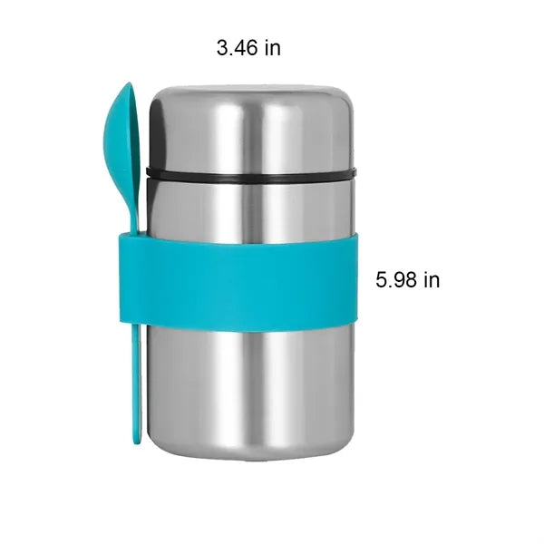 13.5oz Stainless Steel Built-in Spoon Insulated Lunch Bottle