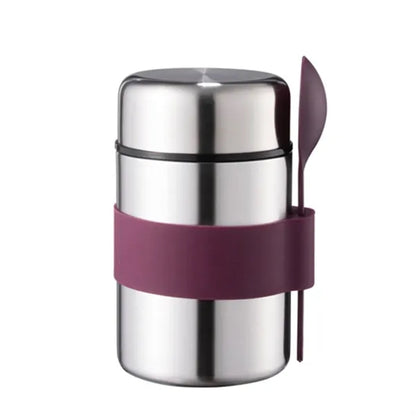 13.5oz Stainless Steel Built-in Spoon Insulated Lunch Bottle