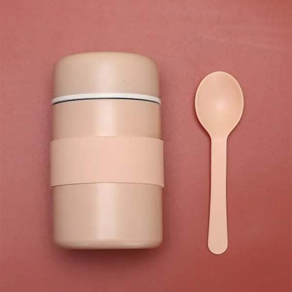 13.5oz Stainless Steel Built-in Spoon Insulated Lunch Bottle