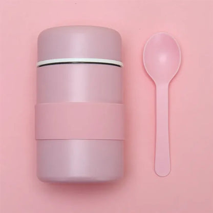 13.5oz Stainless Steel Built-in Spoon Insulated Lunch Bottle