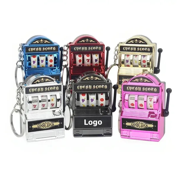 Mini Casino Slot Machine Keychain Kawaii Decoration