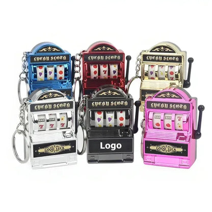 Mini Casino Slot Machine Keychain Kawaii Decoration
