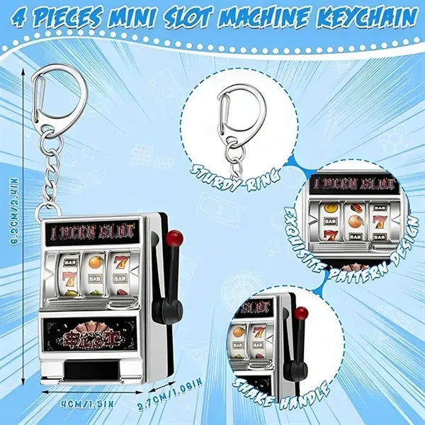 Mini Casino Slot Machine Keychain Kawaii Decoration