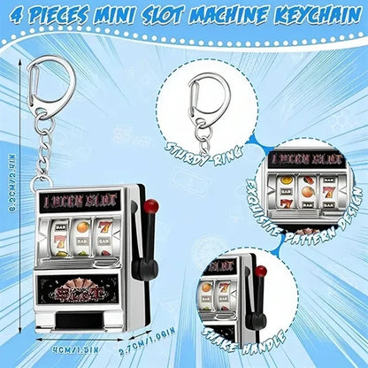 Mini Casino Slot Machine Keychain Kawaii Decoration