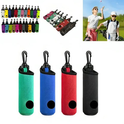 Portable Neoprene Golf Ball Bag with tee holder and clip