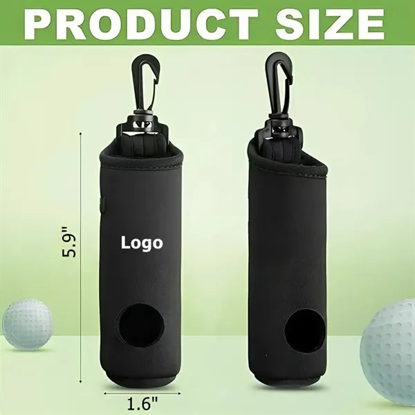Portable Neoprene Golf Ball Bag with tee holder and clip