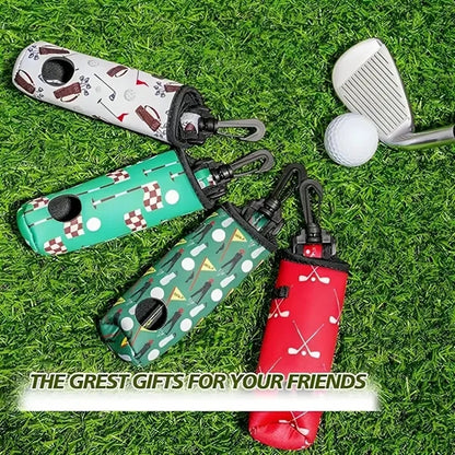 Portable Neoprene Golf Ball Bag with tee holder and clip
