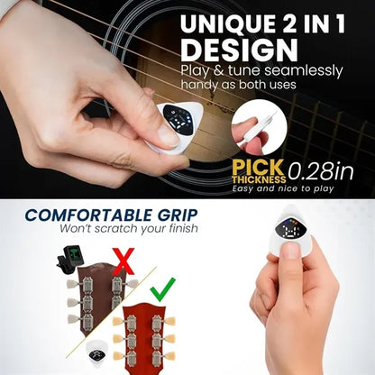 Guitar Tuner Pick 2-in-1 - Digital with LED Screen