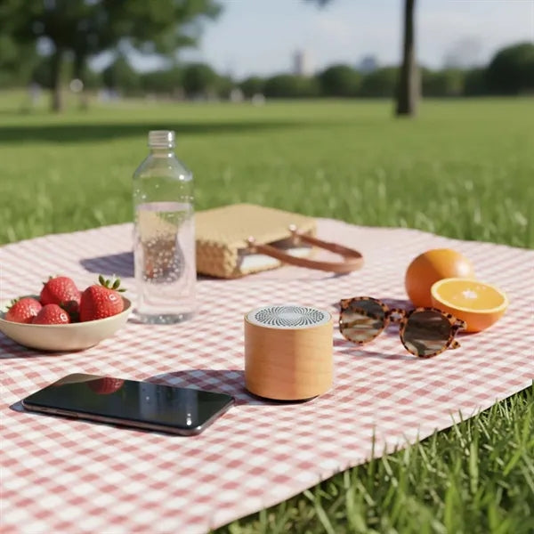 Outdoor small compact wooden wireless bluetooth speaker