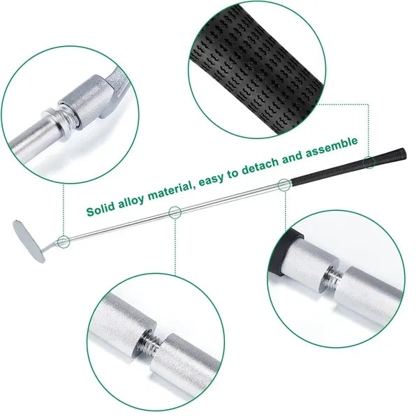 Portable Anti-Slip Grip Aluminum Golf Putter Training Set