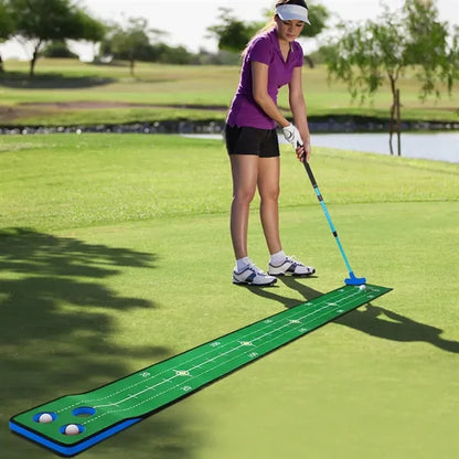 Portable Anti-Slip Grip Aluminum Golf Putter Training Set