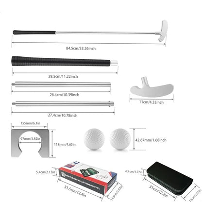 Portable Anti-Slip Grip Aluminum Golf Putter Training Set