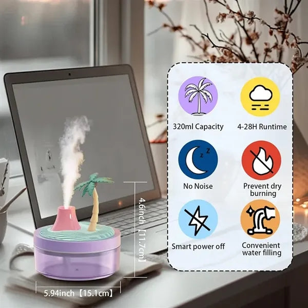 Cute Mini Botanical Humidifier with 2 Mist Modes