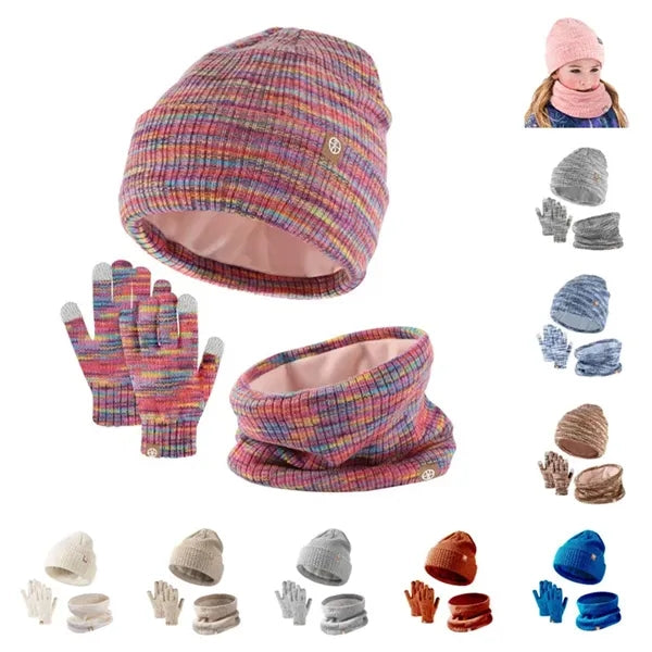 Kids Winter Beanie Hat Scarf Glove Set