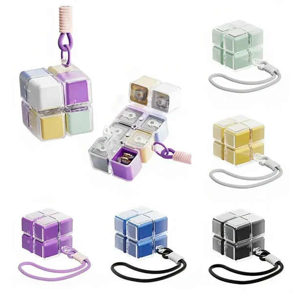 Travel Pill Box Magnetic Cube Organizer Vitamin Cases
