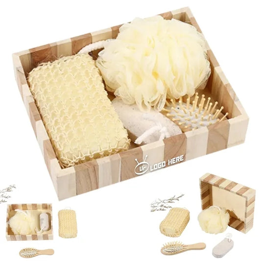 Square Wooden Box Bath Set